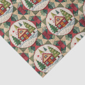 ヴィンテージクリスマスハウスキルトパターンデカップージ 薄葉紙 (詳細)