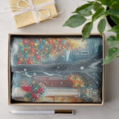 ヴィンテージクリスマスハウスティッシュペーパー 薄葉紙 (ギフト)