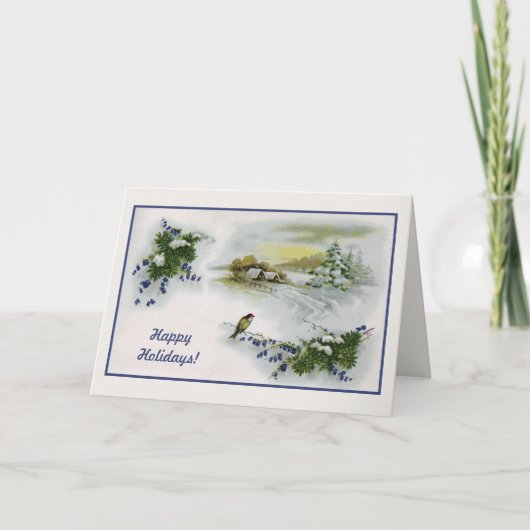 ヴィンテージクリスマスハウズバード シーズンカード (正面)