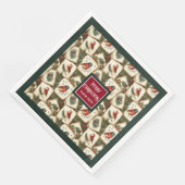 ヴィンテージクリスマスハガードスパローナプキン (コーナー)