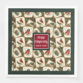 ヴィンテージクリスマスハガードスパローナプキン (正面)