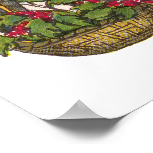 ヴィンテージクリスマスハッピーガール遊ズと人形 ポスター (角)