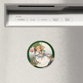 ヴィンテージクリスマスハッピーガール遊ズと人形 マグネット (インサイチュ (食洗機))