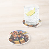 ヴィンテージクリスマスハッピーファミリートボガンスレディング コースター (側面)