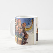 ヴィンテージクリスマスハッピーファミリートボガンスレディング コーヒーマグカップ (正面左)