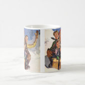 ヴィンテージクリスマスハッピーファミリートボガンスレディング コーヒーマグカップ (中央)