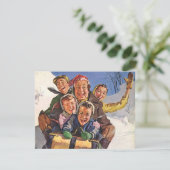 ヴィンテージクリスマスハッピーファミリートボガンスレディング シーズンカード (スタンド正面)