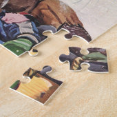 ヴィンテージクリスマスハッピーファミリートボガンスレディング ジグソーパズル (側面)