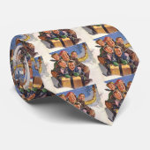 ヴィンテージクリスマスハッピーファミリートボガンスレディング ネクタイ (ロール)