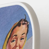 ヴィンテージクリスマスハッピーファミリートボガンスレディング ピックルボールラケット (左詳細)