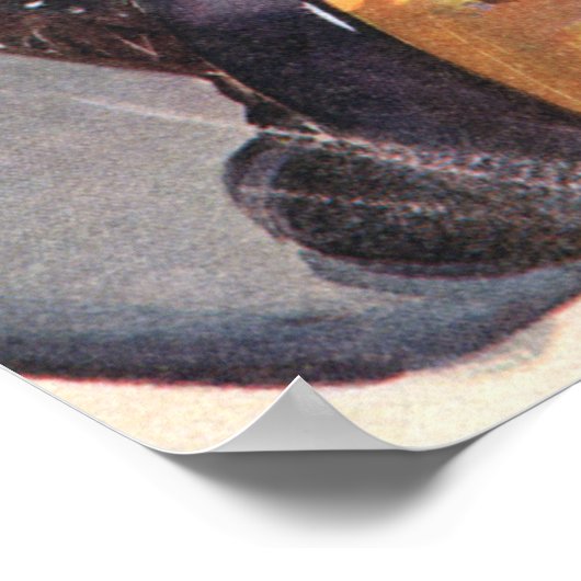 ヴィンテージクリスマスハッピーファミリートボガンスレディング ポスター (角)