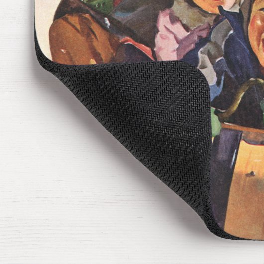 ヴィンテージクリスマスハッピーファミリートボガンスレディング マウスパッド (コーナー)