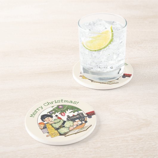 ヴィンテージクリスマスハッピーボーイ遊ズのおもちゃつき コースター (側面)