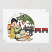 ヴィンテージクリスマスハッピーボーイ遊ズのおもちゃつき シーズンカード (正面/裏面)