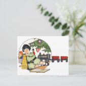 ヴィンテージクリスマスハッピーボーイ遊ズのおもちゃつき シーズンポストカード (スタンド正面)