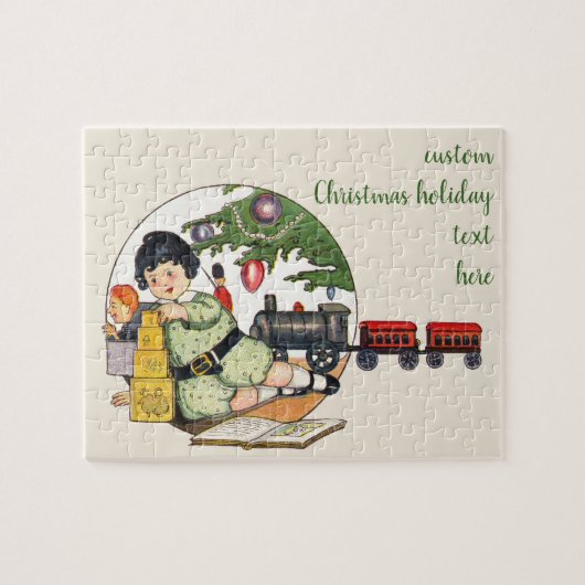 ヴィンテージクリスマスハッピーボーイ遊ズのおもちゃつき ジグソーパズル (横)