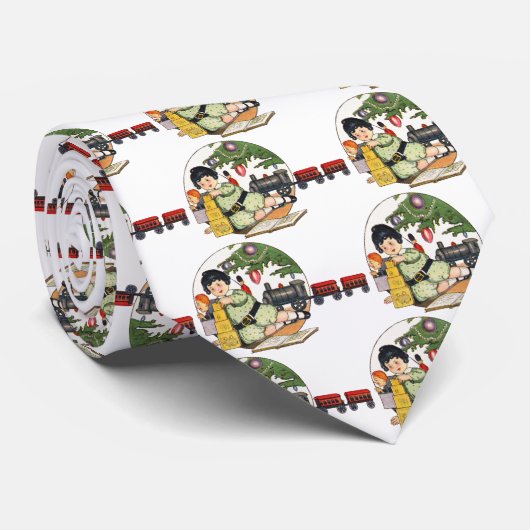 ヴィンテージクリスマスハッピーボーイ遊ズのおもちゃつき ネクタイ (ロール)