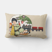 ヴィンテージクリスマスハッピーボーイ遊ズのおもちゃつき ランバークッション (裏面)