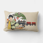 ヴィンテージクリスマスハッピーボーイ遊ズのおもちゃつき ランバークッション (正面)