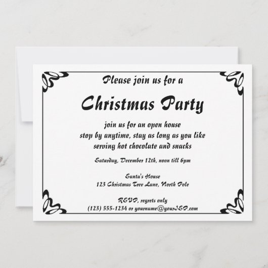 ヴィンテージクリスマスハッピーボーイ遊ズのおもちゃつき 招待状 (裏面)