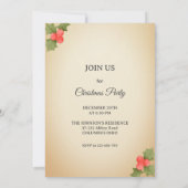 ヴィンテージクリスマスハンドドロッドフラットホリデー 招待状 (裏面)