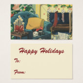 ヴィンテージクリスマスハンヌカのペットがリビングルームに (正面&裏面)