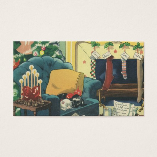 ヴィンテージクリスマスハンヌカのペットがリビングルームに (正面)