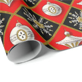 ヴィンテージクリスマスハーレクインパターン ラッピングペーパー (ロールコーナー)