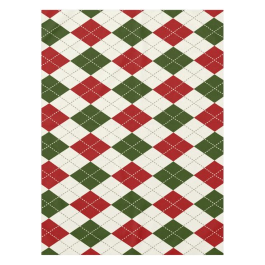 ヴィンテージクリスマスハーレクインプレイド |テーブルクロス テーブルクロス (正面)