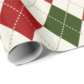 ヴィンテージクリスマスハーレクインプレイド |折り返し紙 ラッピングペーパー (ロールコーナー)