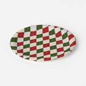 ヴィンテージクリスマスハーレクインプレイド |紙プレート ペーパープレート (アングル)