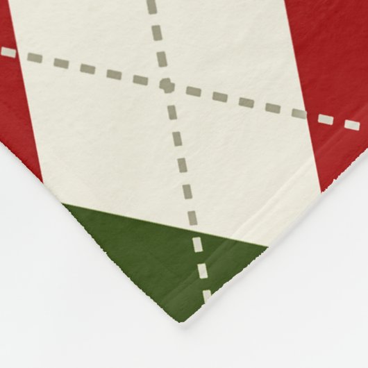 ヴィンテージクリスマスハーレクインプレイド | Sherpa毛布 フリースブランケット (角)