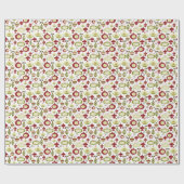 ヴィンテージクリスマスバウブルズパターン ラッピングペーパー (フラット)