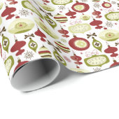 ヴィンテージクリスマスバウブルズパターン ラッピングペーパー (ロールコーナー)