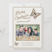 ヴィンテージクリスマスバタフライファミリーフォト シーズンカード (正面)