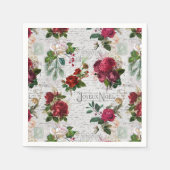 ヴィンテージクリスマスバラジョユーノールエフエメラ スタンダードカクテルナプキン (正面)