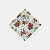 ヴィンテージクリスマスバラジョユーノールエフエメラ スタンダードカクテルナプキン (角)