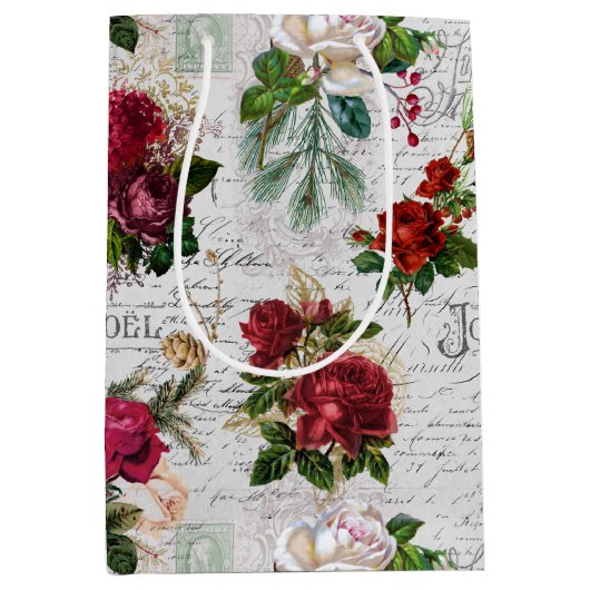 ヴィンテージクリスマスバラジョユーノールエフエメラ ミディアムペーパーバッグ (正面)