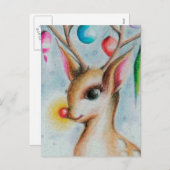 ヴィンテージクリスマスバンビ シーズンポストカード (正面/裏面)