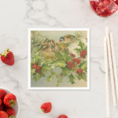 ヴィンテージクリスマスバーズネスト スタンダードカクテルナプキン (インサイチュ)