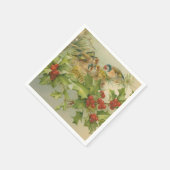 ヴィンテージクリスマスバーズネスト スタンダードカクテルナプキン (角)