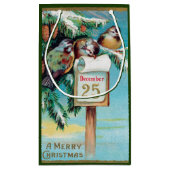 ヴィンテージクリスマスバーズホリデーパーティーバッグ スモールペーパーバッグ (裏面)