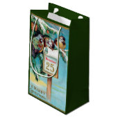 ヴィンテージクリスマスバーズホリデーパーティーバッグ スモールペーパーバッグ (裏面アングル)