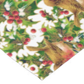 ヴィンテージクリスマスバーズホリーフェイク金ゴールドパターン テーブルクロス (アングル)