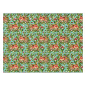 ヴィンテージクリスマスバーズホリーフェイク金ゴールドパターン テーブルクロス (正面(横))