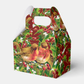 ヴィンテージクリスマスバーズホリーフェイク金ゴールドパターン フェイバーボックス (裏面サイド)