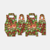 ヴィンテージクリスマスバーズホリーフェイク金ゴールドパターン フェイバーボックス (折り畳みなし)