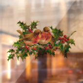 ヴィンテージクリスマスバーズホリーフェイク金ゴールド ウィンドウサイン (シート2)