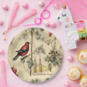 ヴィンテージクリスマスバーズホリーベリー ペーパープレート (パーティー)