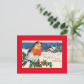 ヴィンテージクリスマスバード シーズンポストカード (スタンド正面)